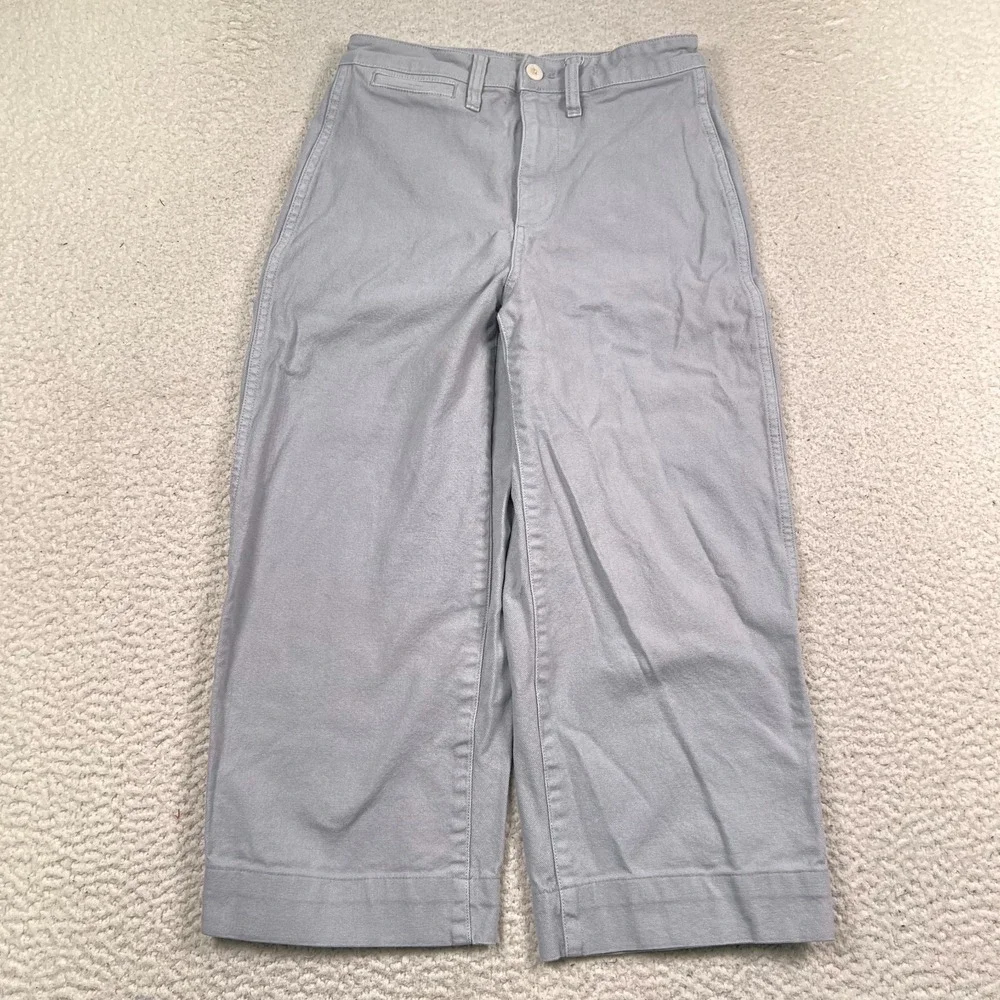 Madewell Curvy Slim Emmett Wide Leg Pants Womens 25 Cropped Pockets Light Blue